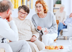 elderly people talking